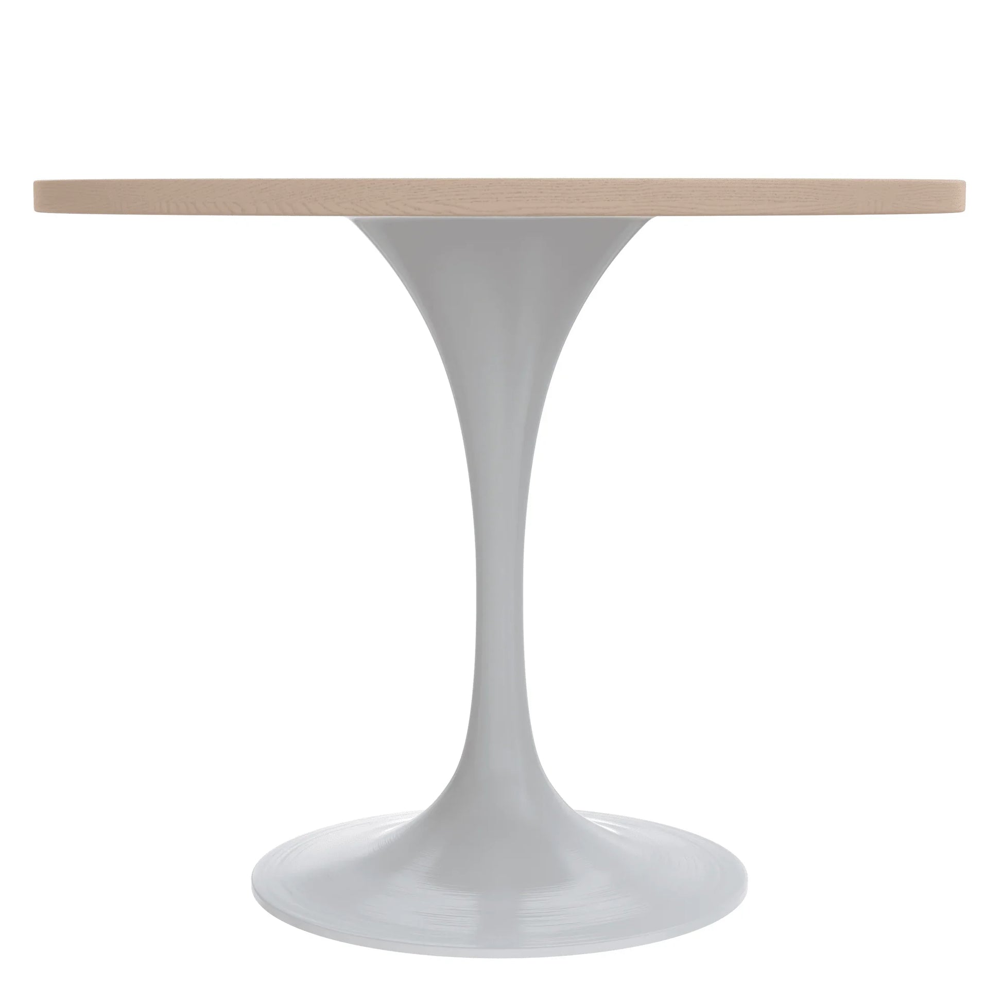 Verve Round Dining Table with MDF/Sintered Stone/Resin Tabletop in White Stainless Steel Pedestal Base - Elax Furniture