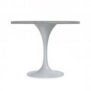 Verve Round Dining Table with MDF/Sintered Stone/Resin Tabletop in White Stainless Steel Pedestal Base - Elax Furniture