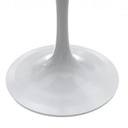 Verve Square Dining Table with a Laminated White Marbleized Tabletop and White Steel Pedestal Base - Elax Furniture