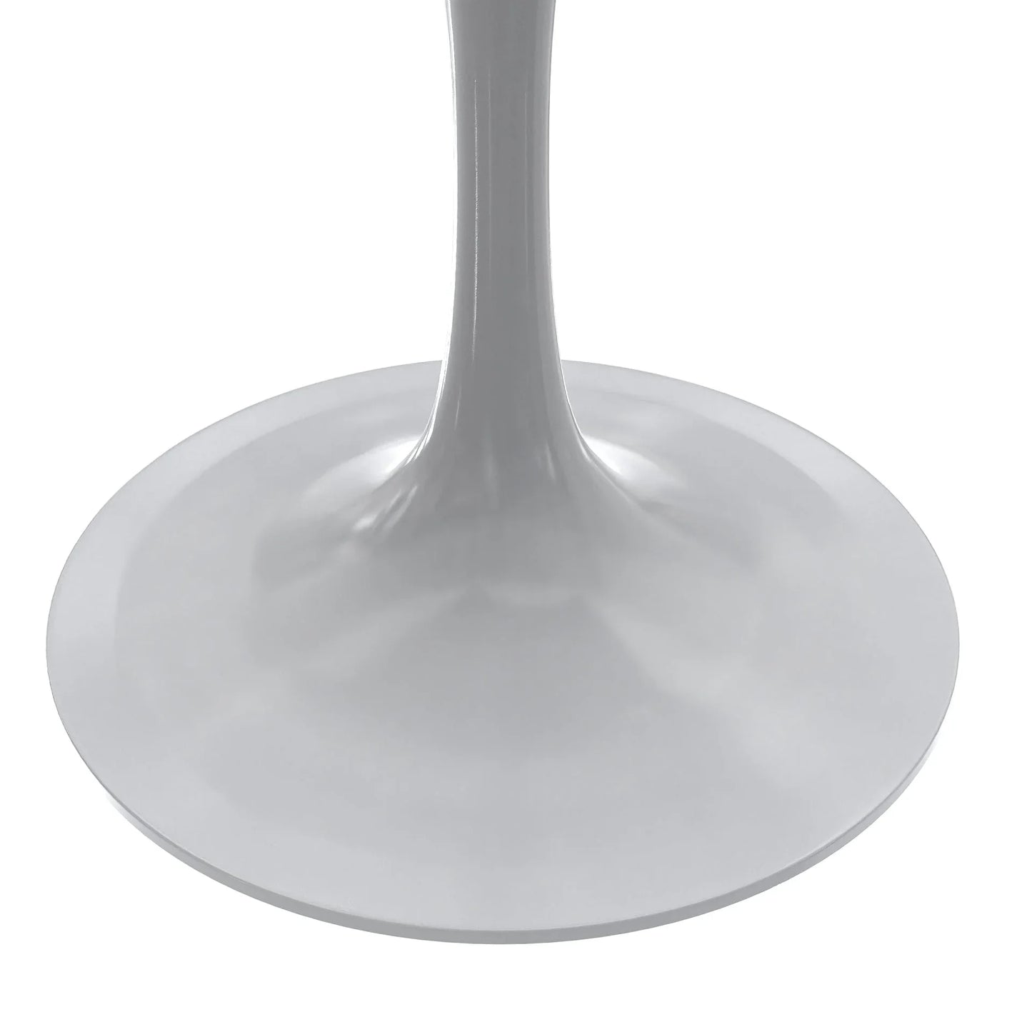 Verve Square Dining Table with a Laminated White Marbleized Tabletop and White Steel Pedestal Base - Elax Furniture