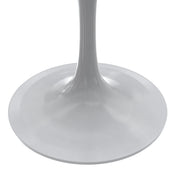 Verve Square Dining Table with a Laminated White Marbleized Tabletop and White Steel Pedestal Base - Elax Furniture