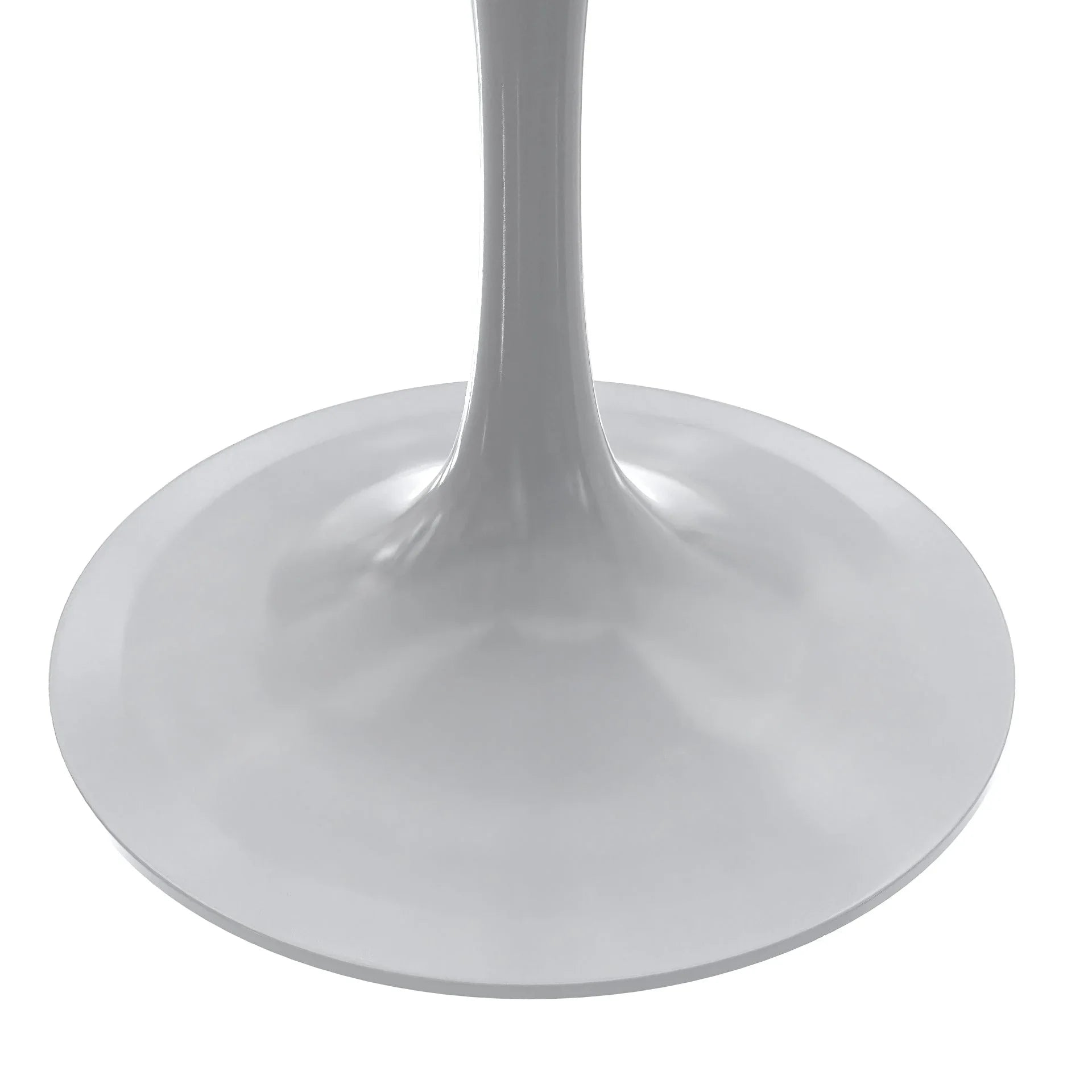 Verve Square Dining Table with a Laminated White Marbleized Tabletop and White Steel Pedestal Base - Elax Furniture