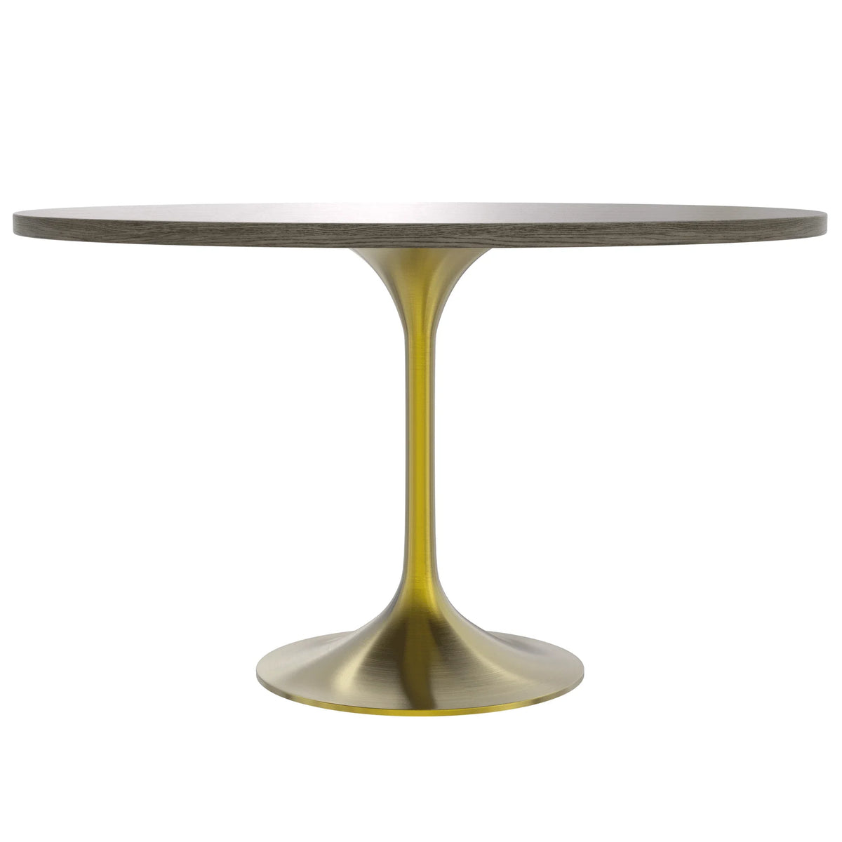 Verve Round Dining Table with MDF/Sintered Stone/Resin Tabletop in Gold Stainless Steel Pedestal Base - Elax Furniture