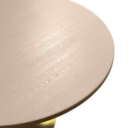 Verve Round Dining Table with MDF/Sintered Stone/Resin Tabletop in Gold Stainless Steel Pedestal Base - Elax Furniture