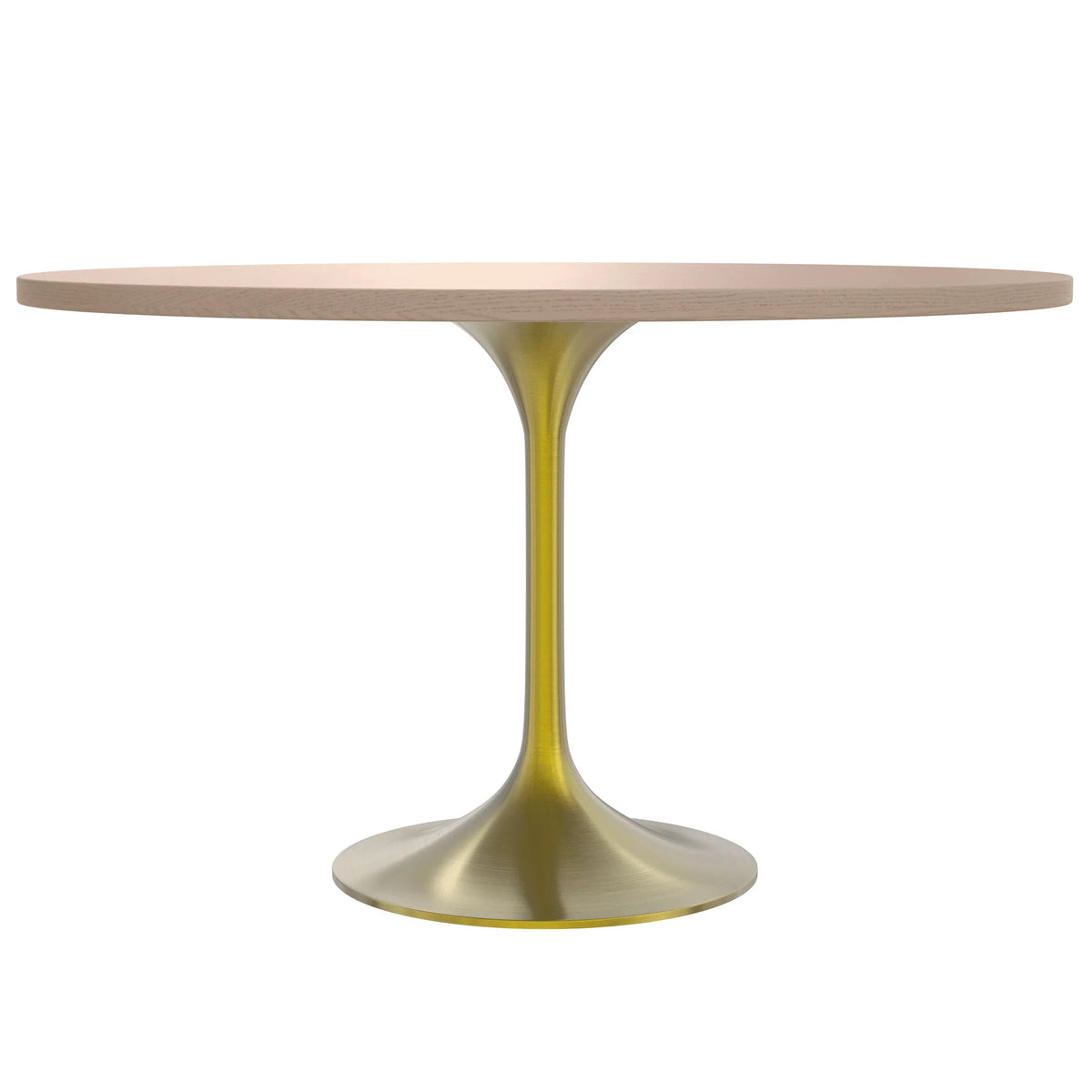 Verve Round Dining Table with MDF/Sintered Stone/Resin Tabletop in Gold Stainless Steel Pedestal Base - Elax Furniture