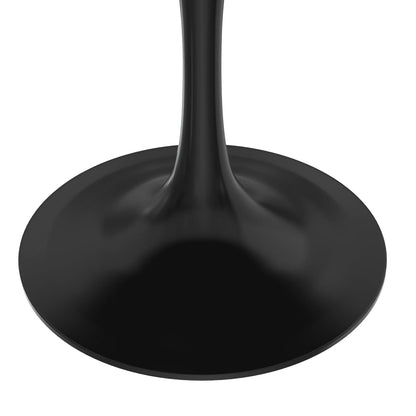 Verve Round Dining Table with MDF/Sintered Stone/Resin Tabletop in Black Stainless Steel Pedestal Base - Elax Furniture