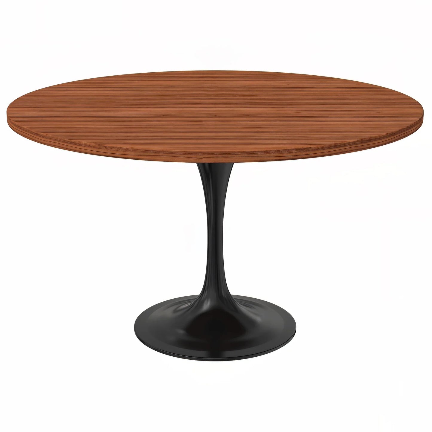 Verve Round Dining Table with MDF/Sintered Stone/Resin Tabletop in Black Stainless Steel Pedestal Base - Elax Furniture