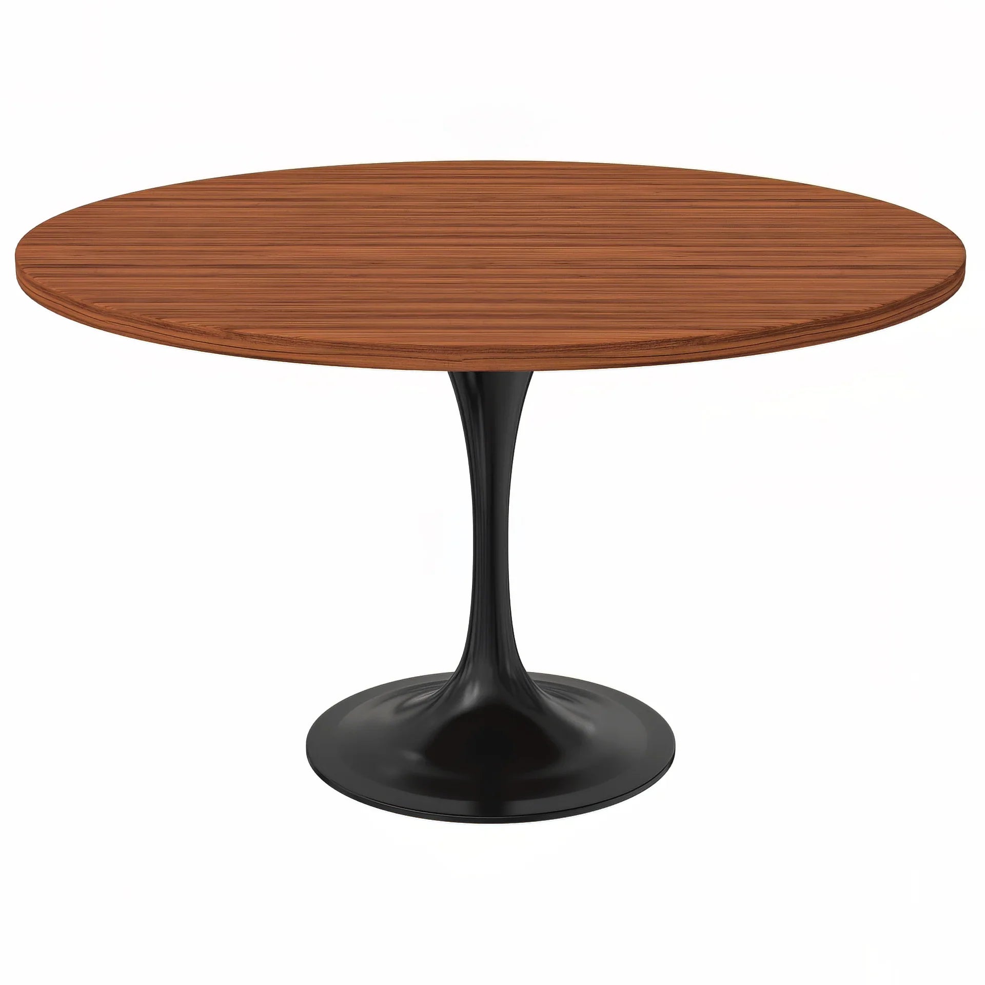 Verve Round Dining Table with MDF/Sintered Stone/Resin Tabletop in Black Stainless Steel Pedestal Base - Elax Furniture