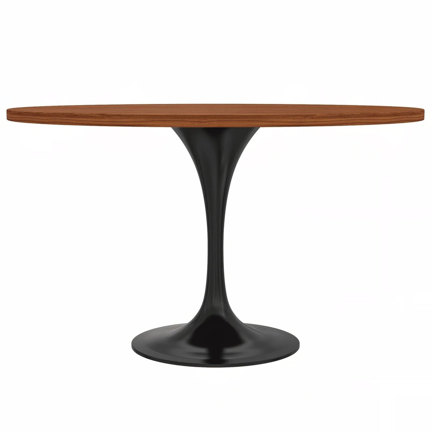 Verve Round Dining Table with MDF/Sintered Stone/Resin Tabletop in Black Stainless Steel Pedestal Base - Elax Furniture