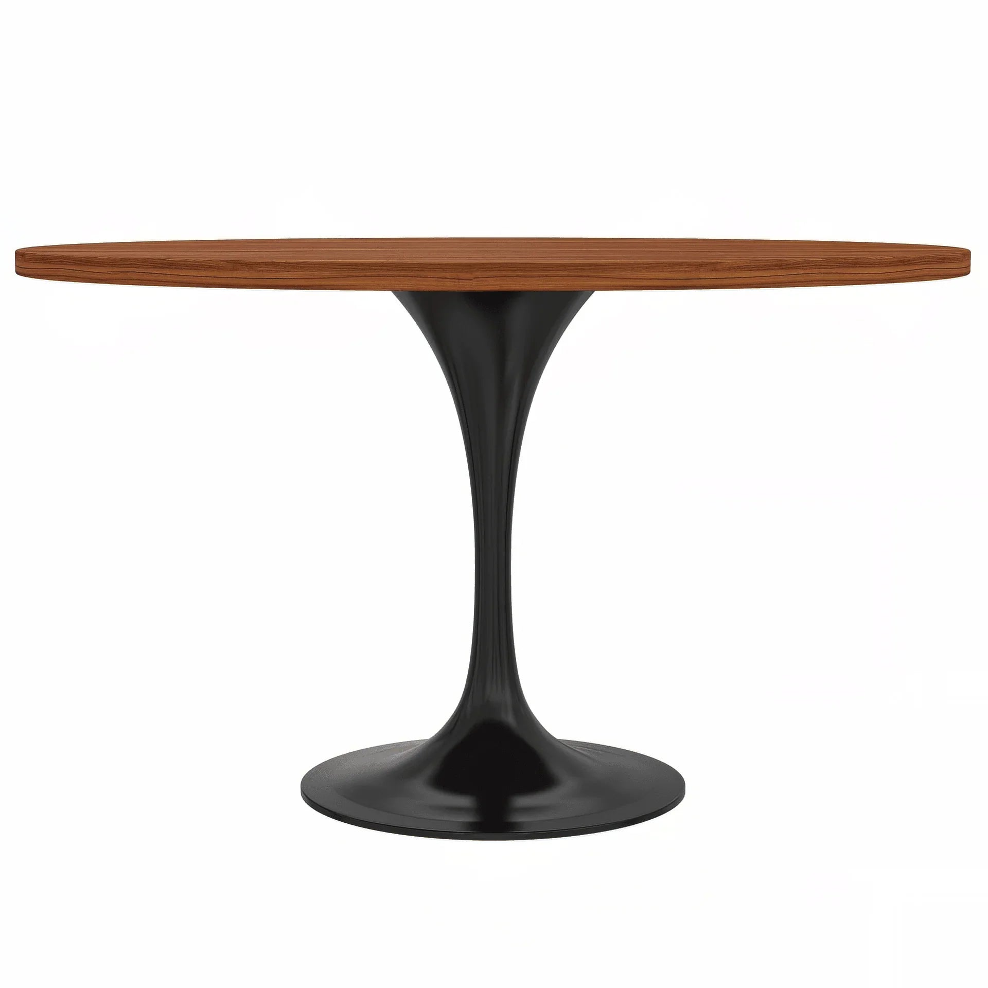 Verve Round Dining Table with MDF/Sintered Stone/Resin Tabletop in Black Stainless Steel Pedestal Base - Elax Furniture