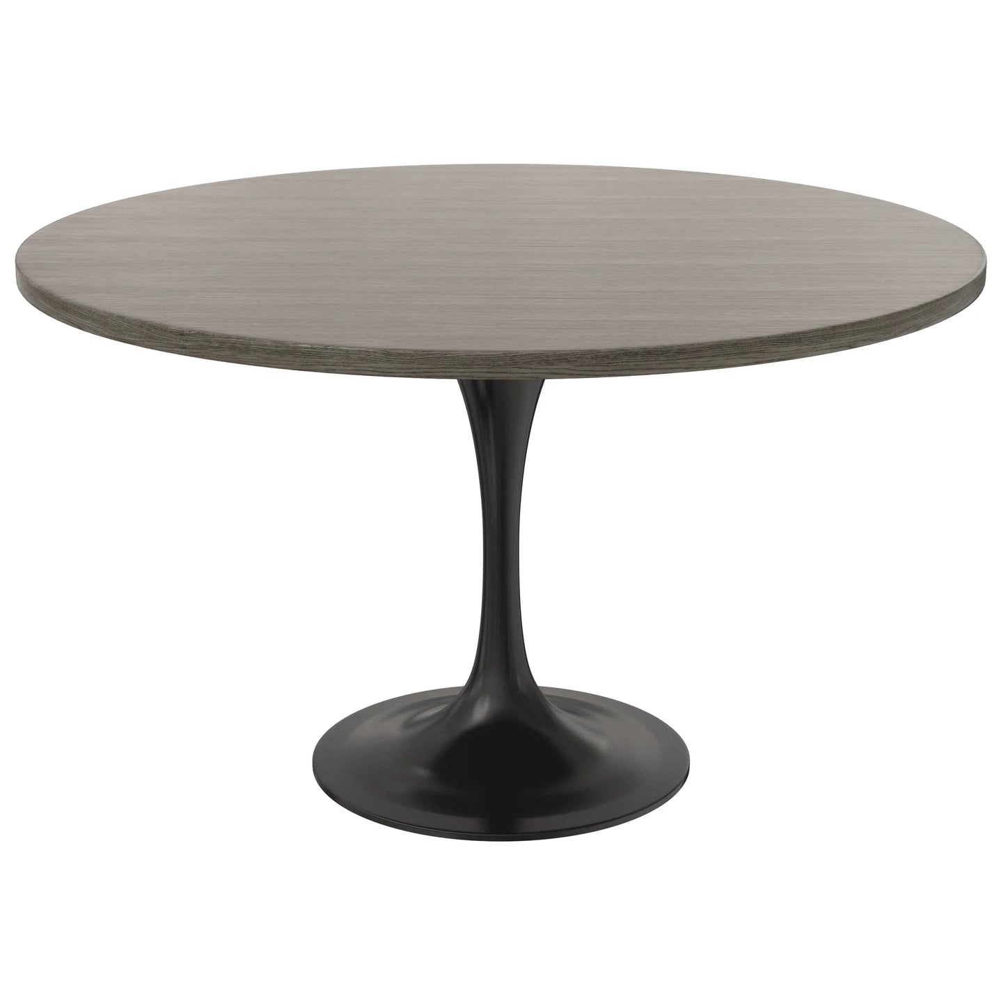 Verve Round Dining Table with MDF/Sintered Stone/Resin Tabletop in Black Stainless Steel Pedestal Base - Elax Furniture