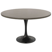 Verve Round Dining Table with MDF/Sintered Stone/Resin Tabletop in Black Stainless Steel Pedestal Base - Elax Furniture