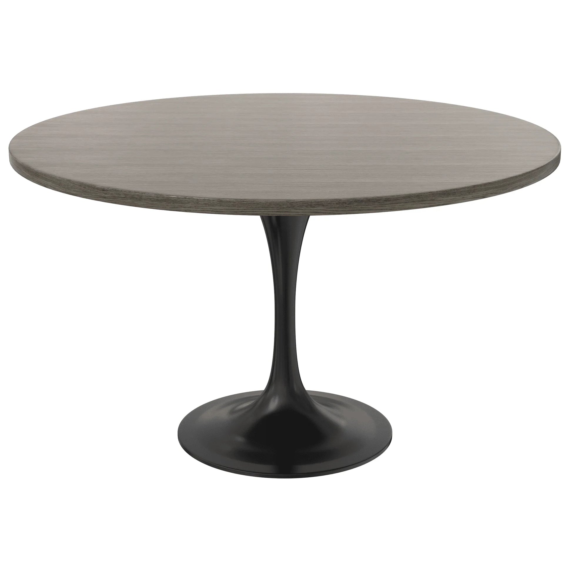Verve Round Dining Table with MDF/Sintered Stone/Resin Tabletop in Black Stainless Steel Pedestal Base - Elax Furniture