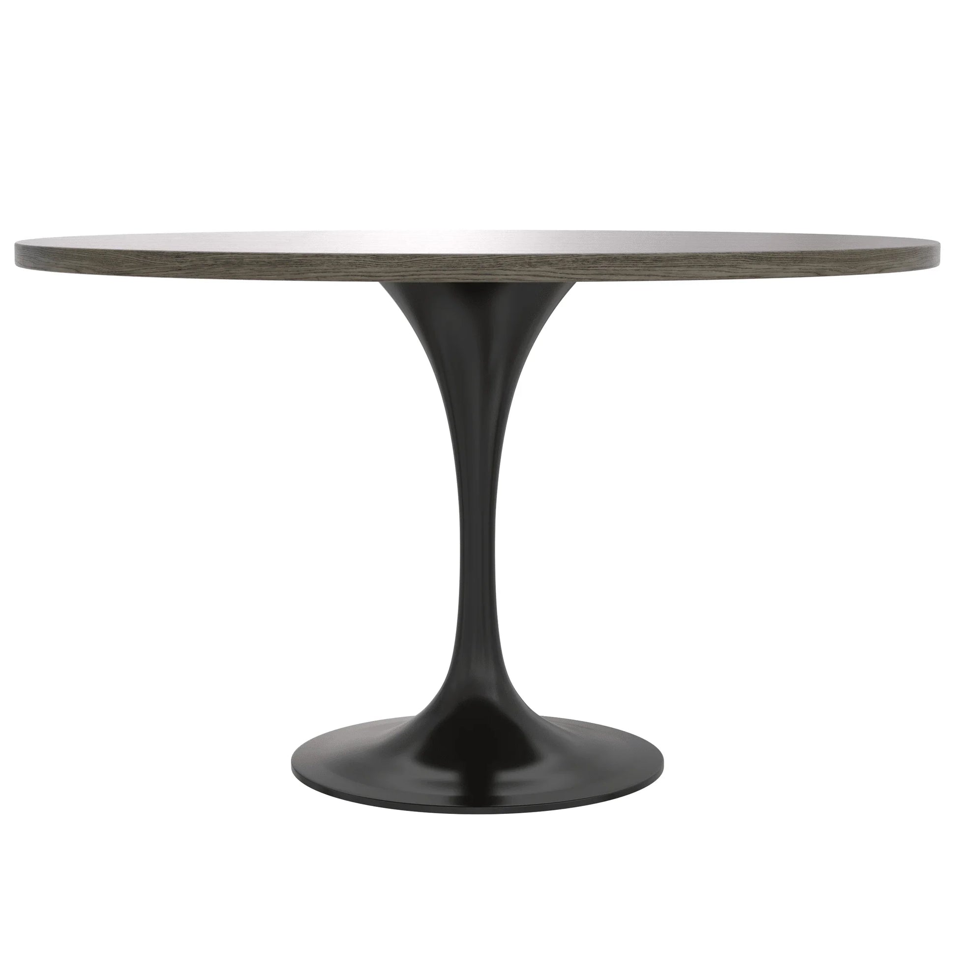 Verve Round Dining Table with MDF/Sintered Stone/Resin Tabletop in Black Stainless Steel Pedestal Base - Elax Furniture