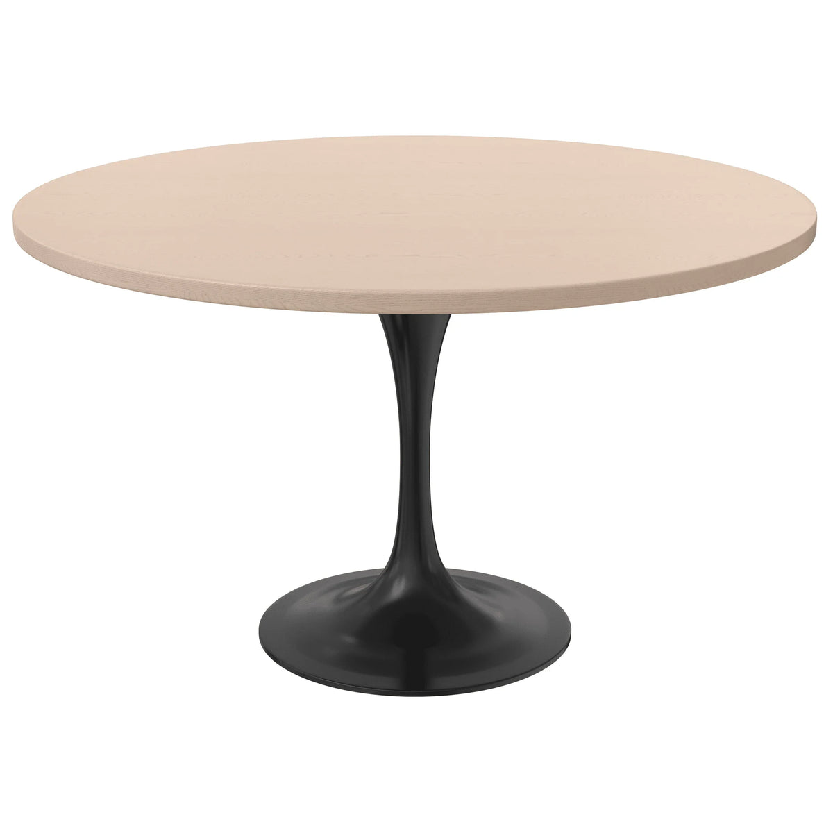Verve Round Dining Table with MDF/Sintered Stone/Resin Tabletop in Black Stainless Steel Pedestal Base - Elax Furniture