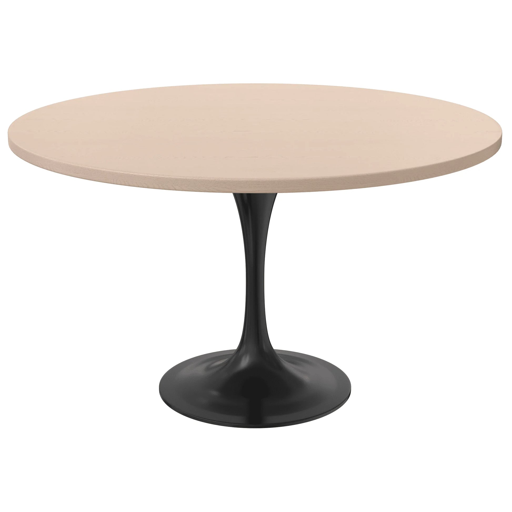 Verve Round Dining Table with MDF/Sintered Stone/Resin Tabletop in Black Stainless Steel Pedestal Base - Elax Furniture