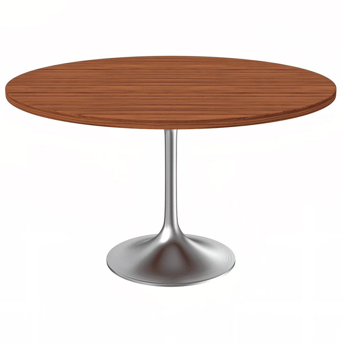 Verve Round Dining Table with MDF/Sintered Stone/Resin Tabletop in Silver Stainless Steel Pedestal Base - Elax Furniture