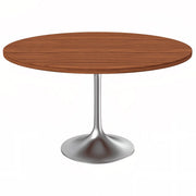 Verve Round Dining Table with MDF/Sintered Stone/Resin Tabletop in Silver Stainless Steel Pedestal Base - Elax Furniture