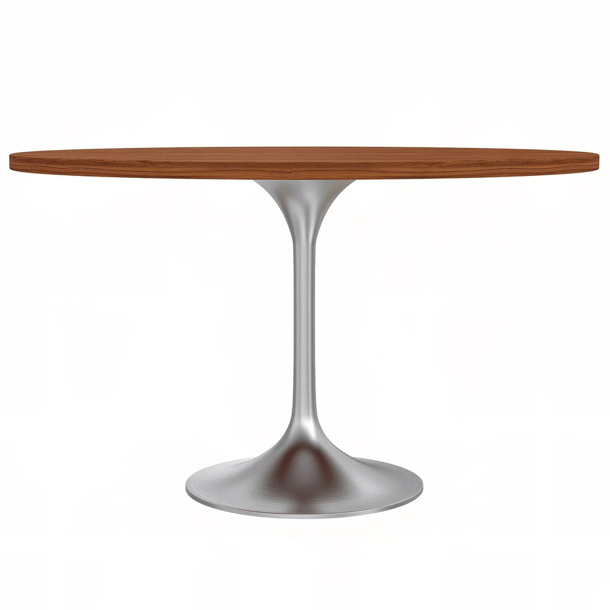 Verve Round Dining Table with MDF/Sintered Stone/Resin Tabletop in Silver Stainless Steel Pedestal Base - Elax Furniture