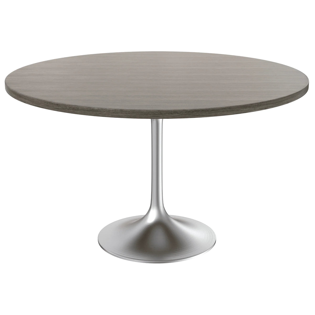 Verve Round Dining Table with MDF/Sintered Stone/Resin Tabletop in Silver Stainless Steel Pedestal Base - Elax Furniture