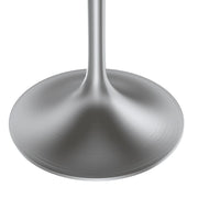 Verve Round Dining Table with MDF/Sintered Stone/Resin Tabletop in Silver Stainless Steel Pedestal Base - Elax Furniture