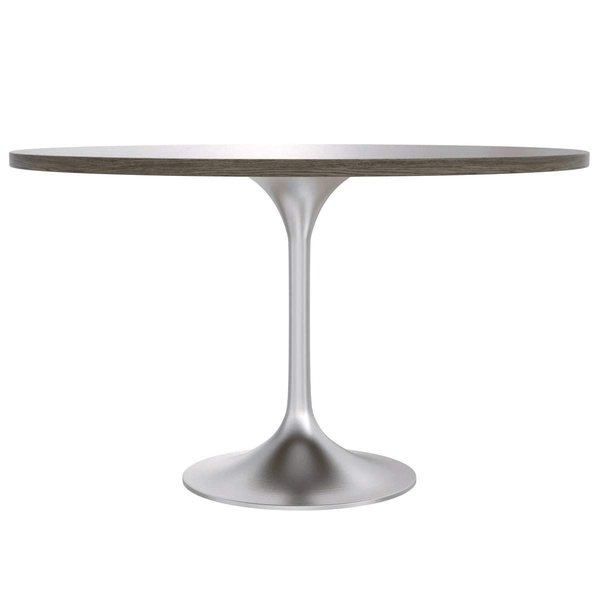 Verve Round Dining Table with MDF/Sintered Stone/Resin Tabletop in Silver Stainless Steel Pedestal Base - Elax Furniture