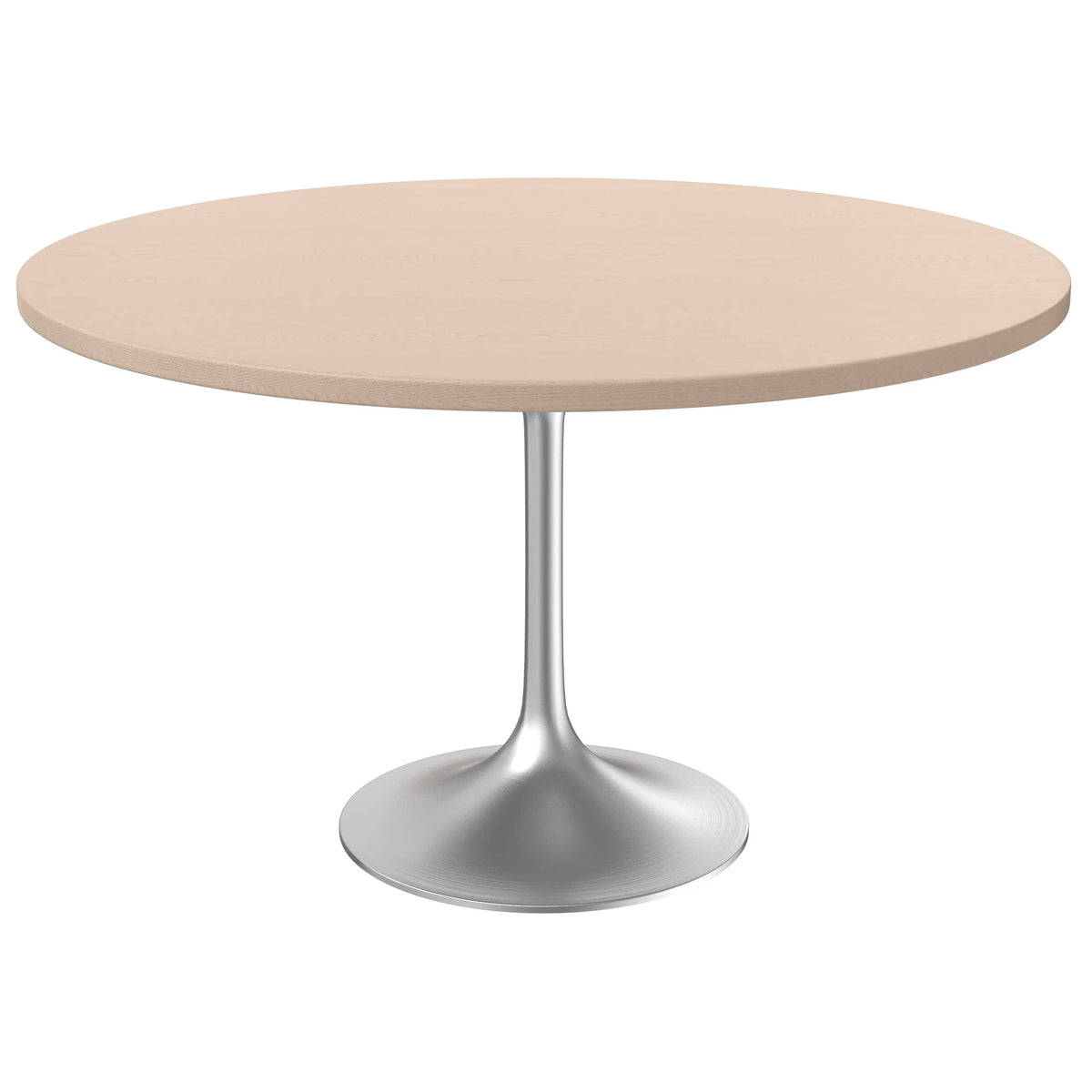 Verve Round Dining Table with MDF/Sintered Stone/Resin Tabletop in Silver Stainless Steel Pedestal Base - Elax Furniture