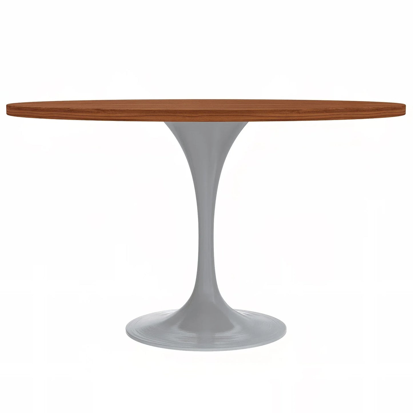 Verve Round Dining Table with MDF/Sintered Stone/Resin Tabletop in White Stainless Steel Pedestal Base - Elax Furniture