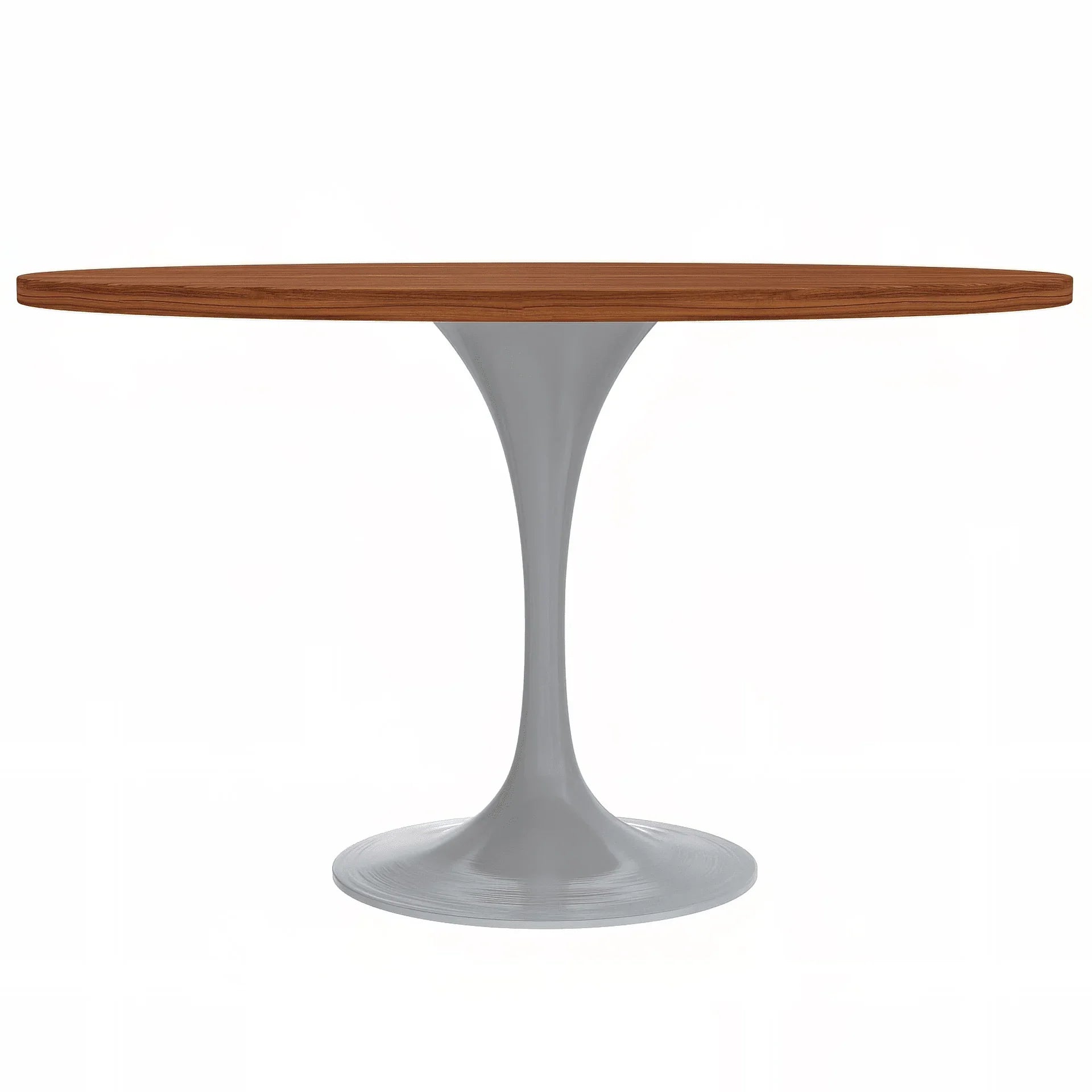 Verve Round Dining Table with MDF/Sintered Stone/Resin Tabletop in White Stainless Steel Pedestal Base - Elax Furniture