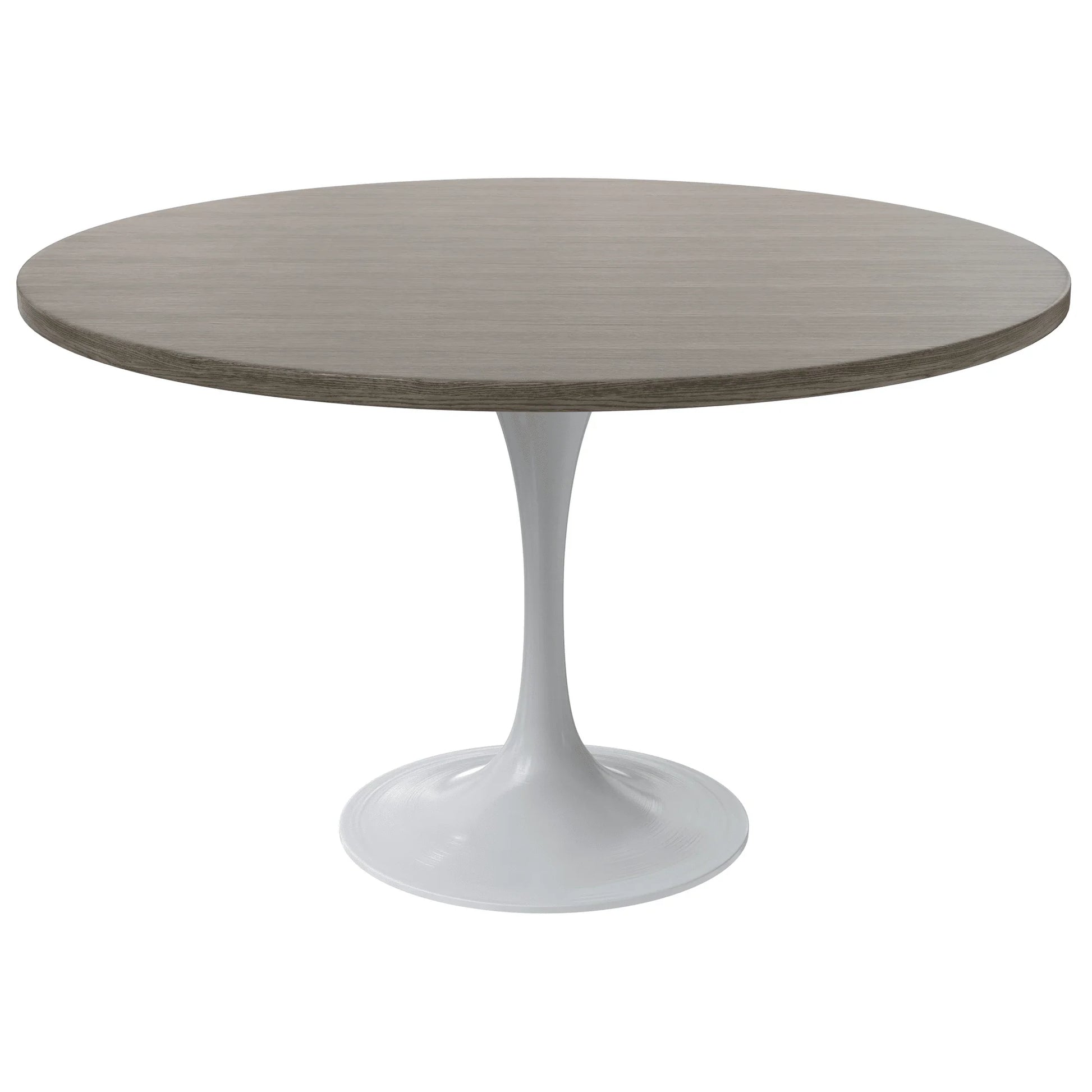 Verve Round Dining Table with MDF/Sintered Stone/Resin Tabletop in White Stainless Steel Pedestal Base - Elax Furniture