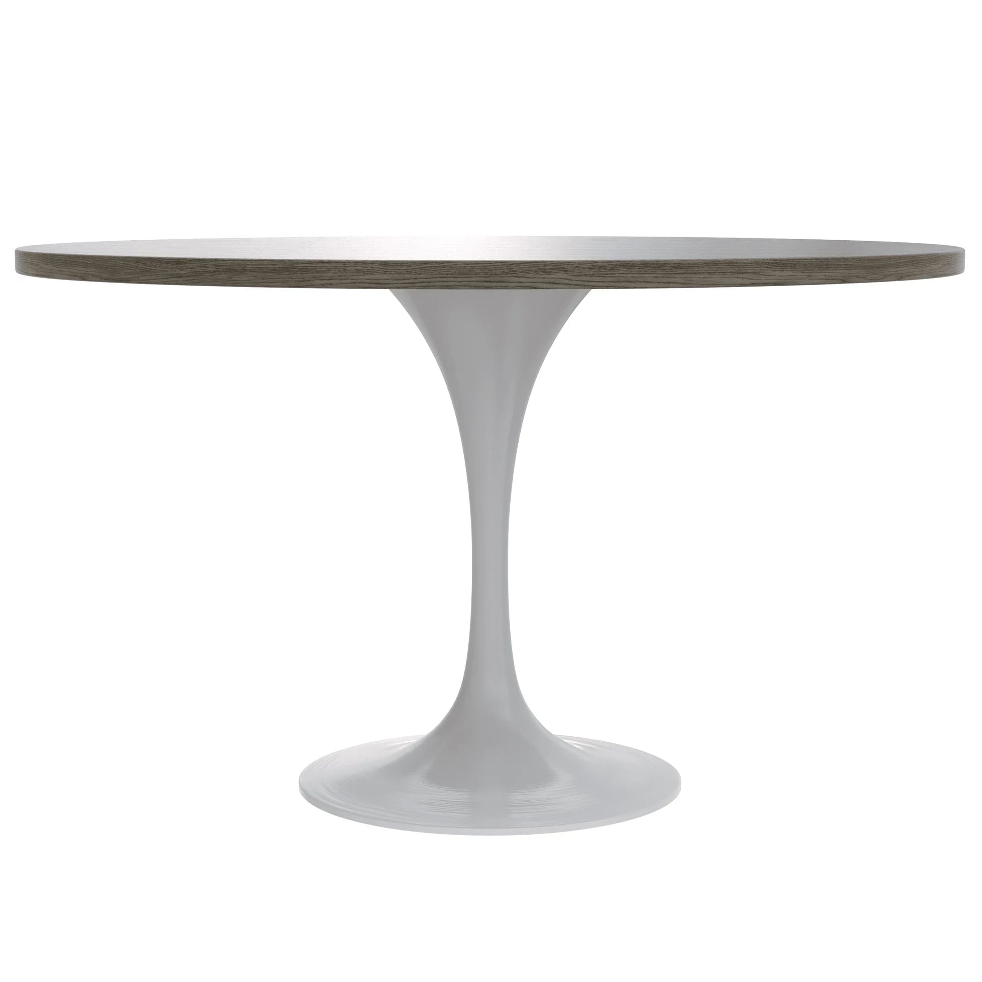 Verve Round Dining Table with MDF/Sintered Stone/Resin Tabletop in White Stainless Steel Pedestal Base - Elax Furniture