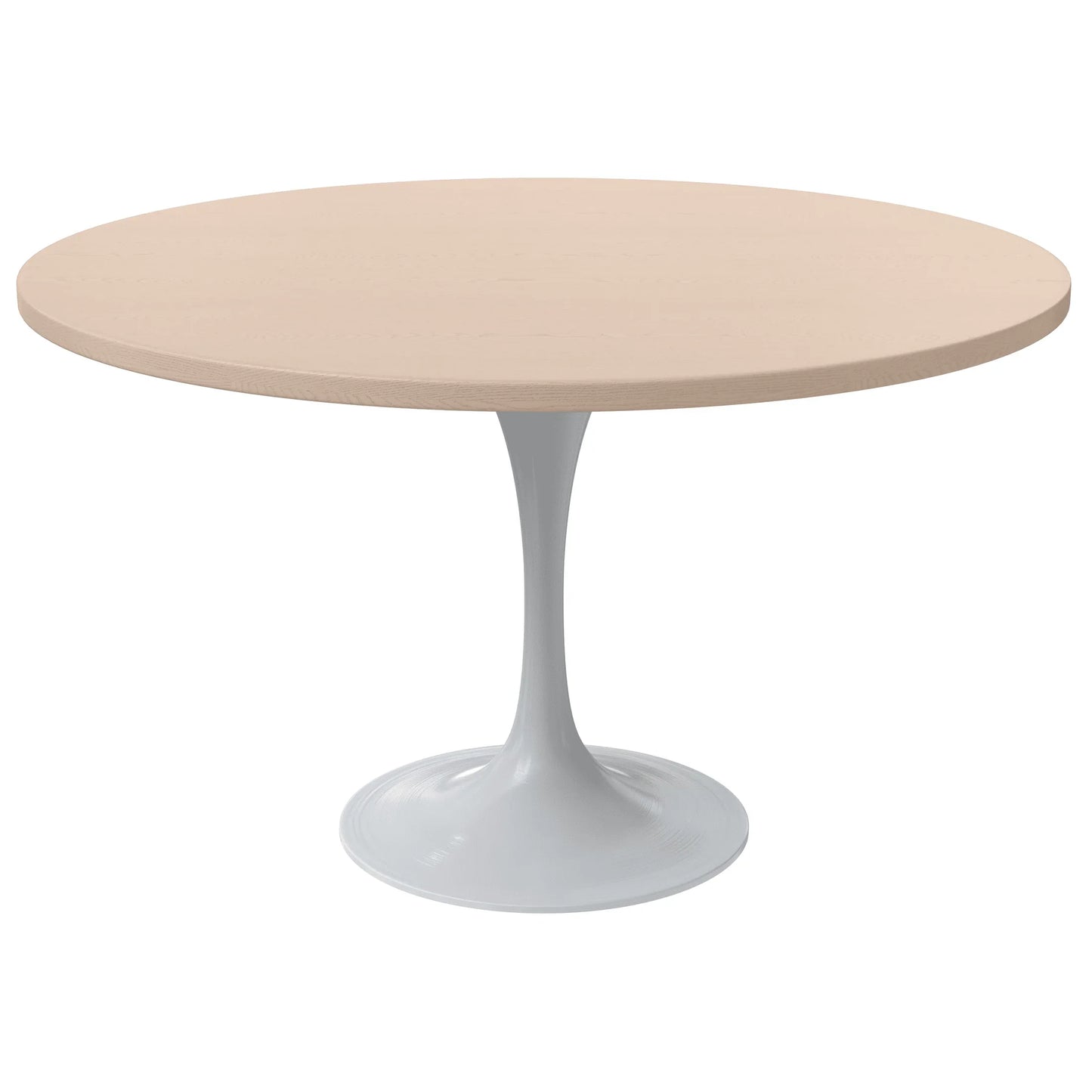 Verve Round Dining Table with MDF/Sintered Stone/Resin Tabletop in White Stainless Steel Pedestal Base - Elax Furniture