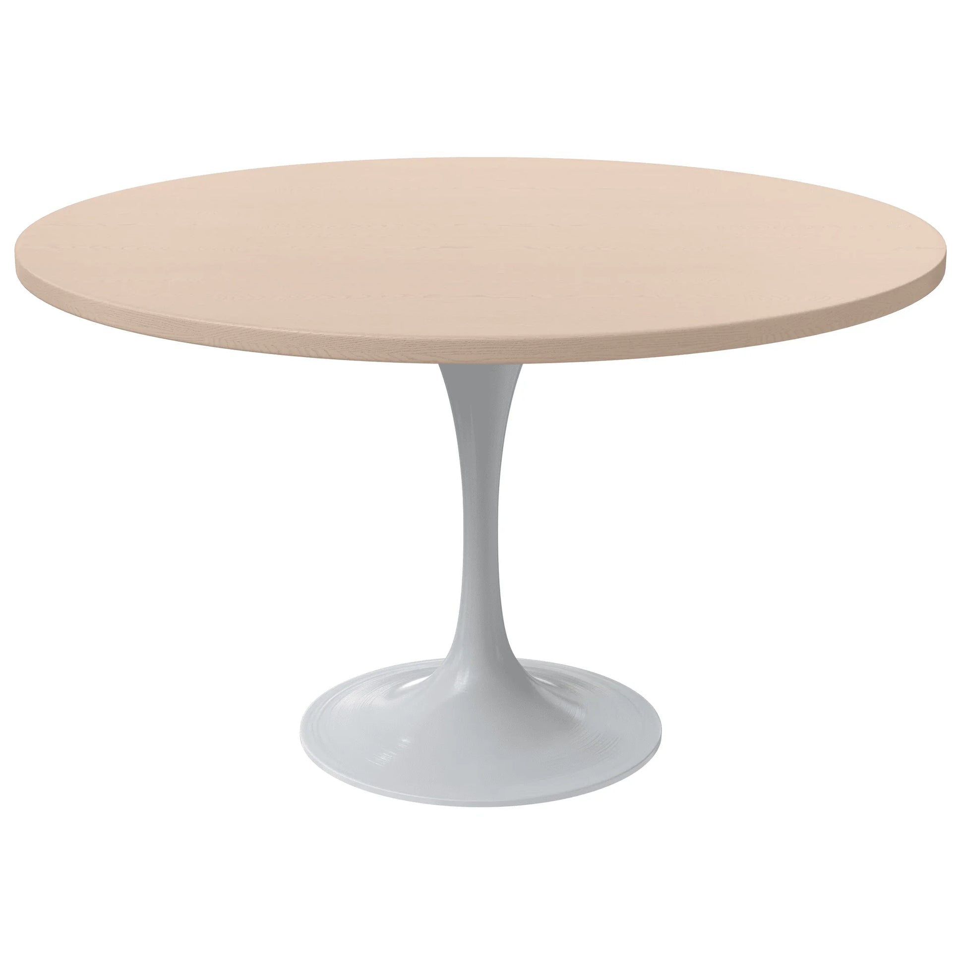 Verve Round Dining Table with MDF/Sintered Stone/Resin Tabletop in White Stainless Steel Pedestal Base - Elax Furniture