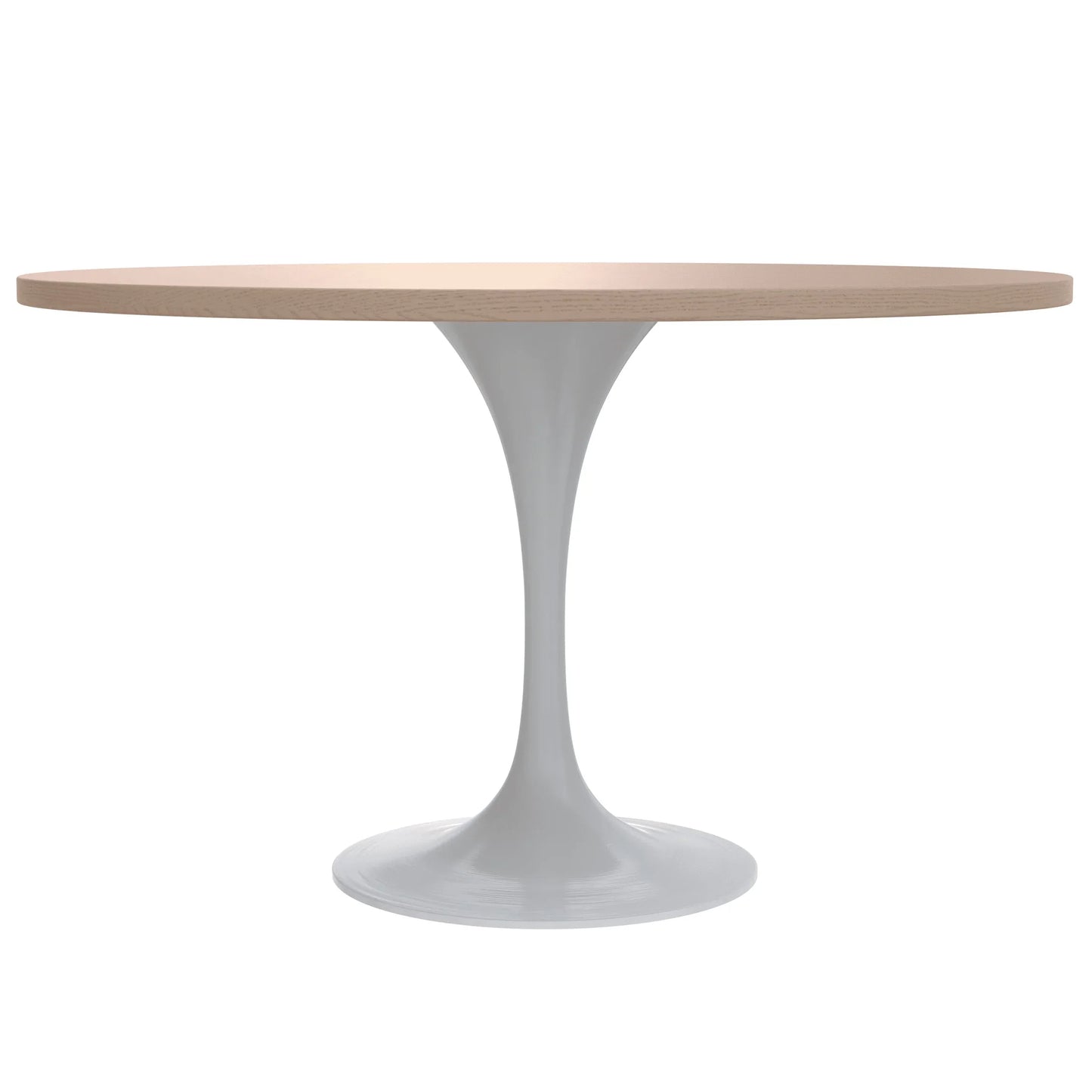 Verve Round Dining Table with MDF/Sintered Stone/Resin Tabletop in White Stainless Steel Pedestal Base - Elax Furniture