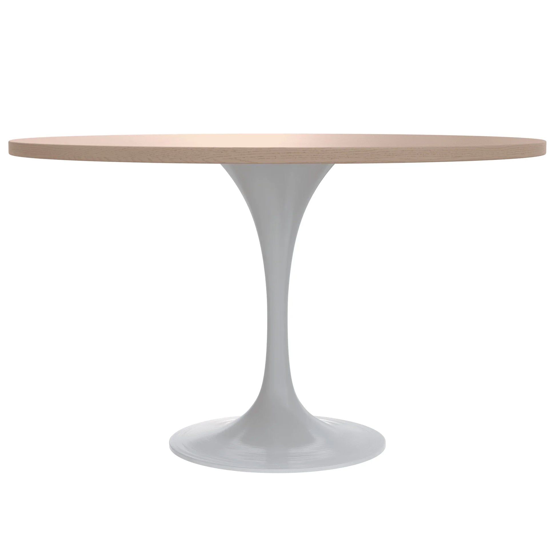 Verve Round Dining Table with MDF/Sintered Stone/Resin Tabletop in White Stainless Steel Pedestal Base - Elax Furniture