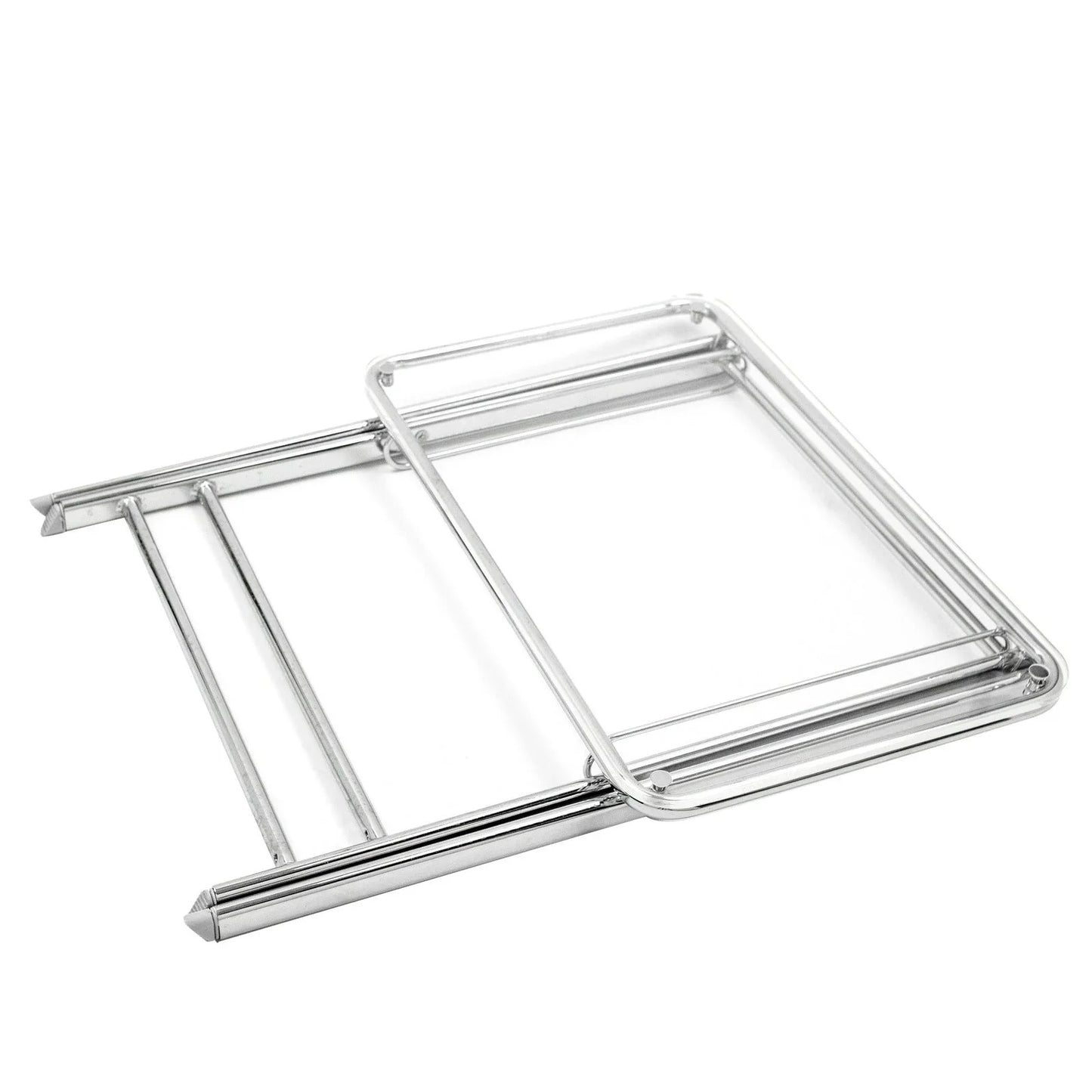 Victorian Acrylic Foldable End Side Table Tray with Chrome Metal Legs - Elax Furniture