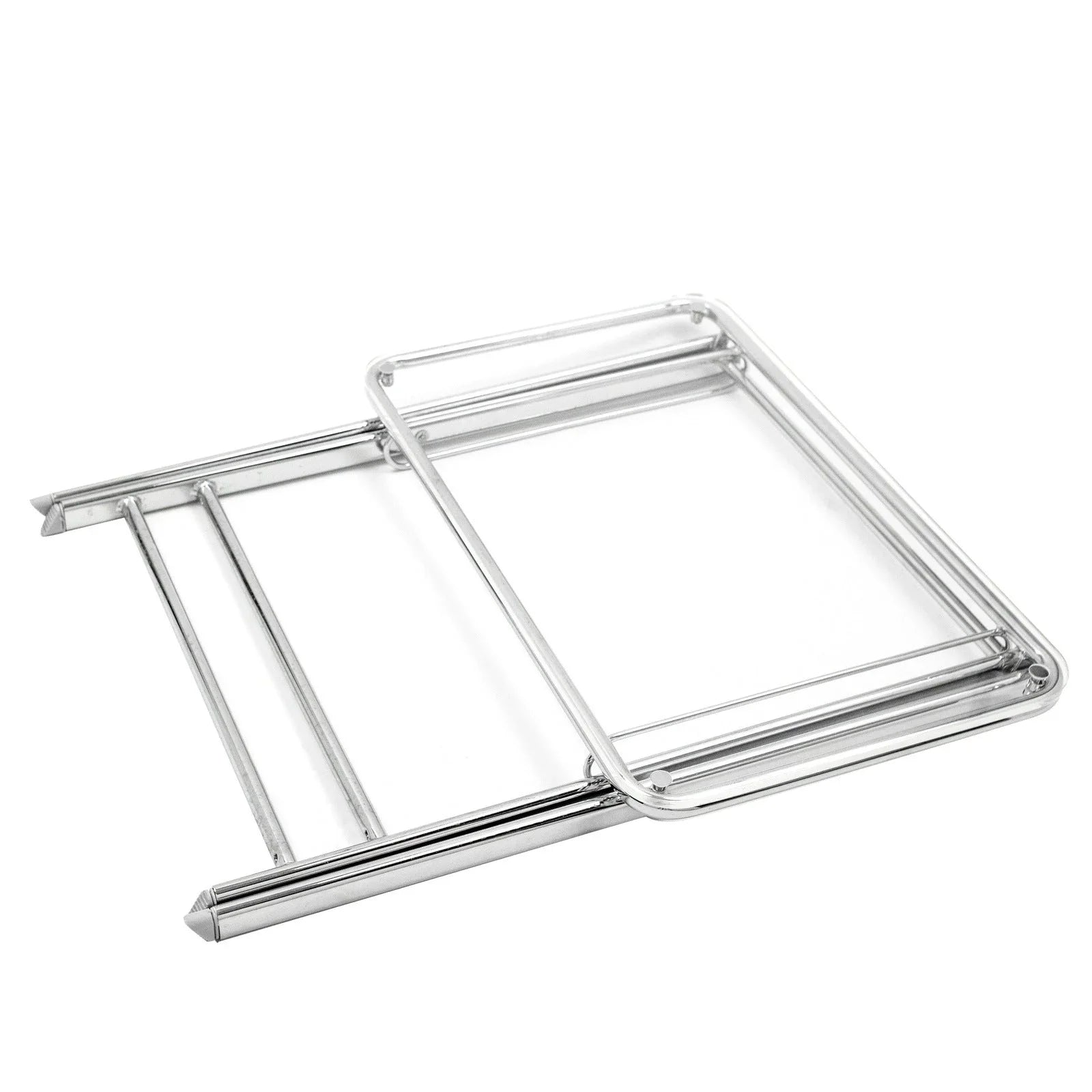 Victorian Acrylic Foldable End Side Table Tray with Chrome Metal Legs - Elax Furniture