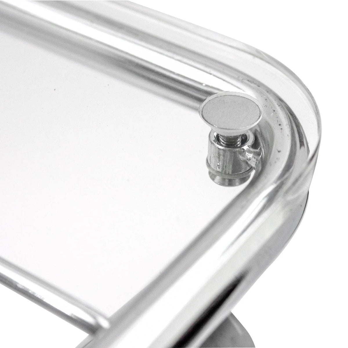 Victorian Acrylic Foldable End Side Table Tray with Chrome Metal Legs - Elax Furniture