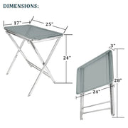 Victorian Acrylic Foldable End Side Table Tray with Chrome Metal Legs - Elax Furniture
