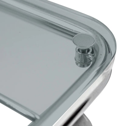 Victorian Acrylic Foldable End Side Table Tray with Chrome Metal Legs - Elax Furniture