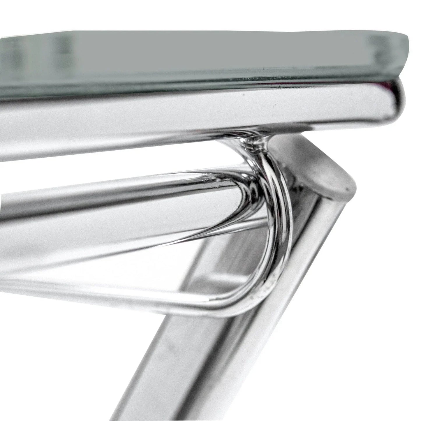 Victorian Acrylic Foldable End Side Table Tray with Chrome Metal Legs - Elax Furniture