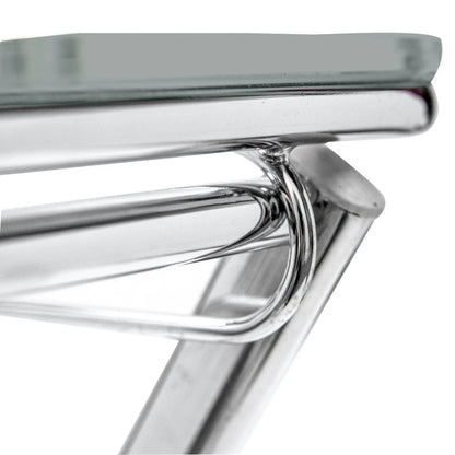 Victorian Acrylic Foldable End Side Table Tray with Chrome Metal Legs - Elax Furniture