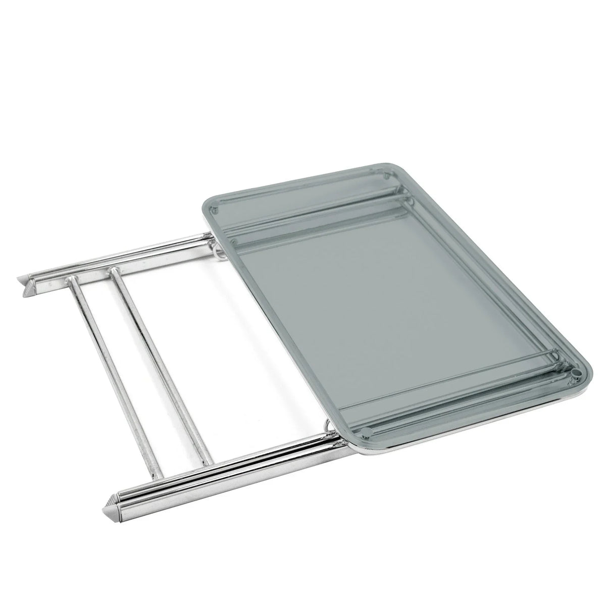 Victorian Acrylic Foldable End Side Table Tray with Chrome Metal Legs - Elax Furniture
