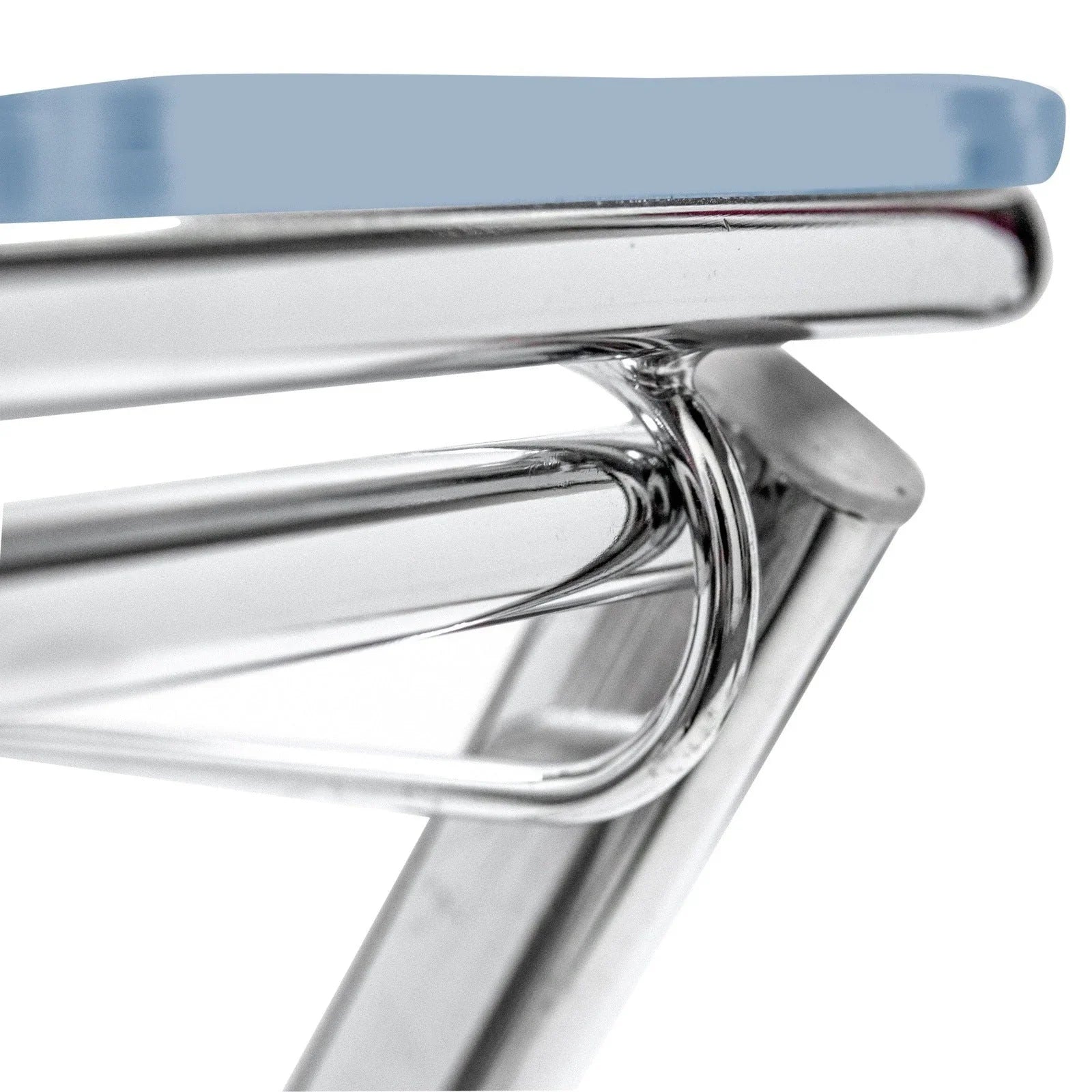 Victorian Acrylic Foldable End Side Table Tray with Chrome Metal Legs - Elax Furniture