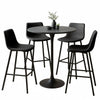 Elland 5-Piece Bar-Height Dining Set with Round MDF Bar Table and Leather Bar Stools