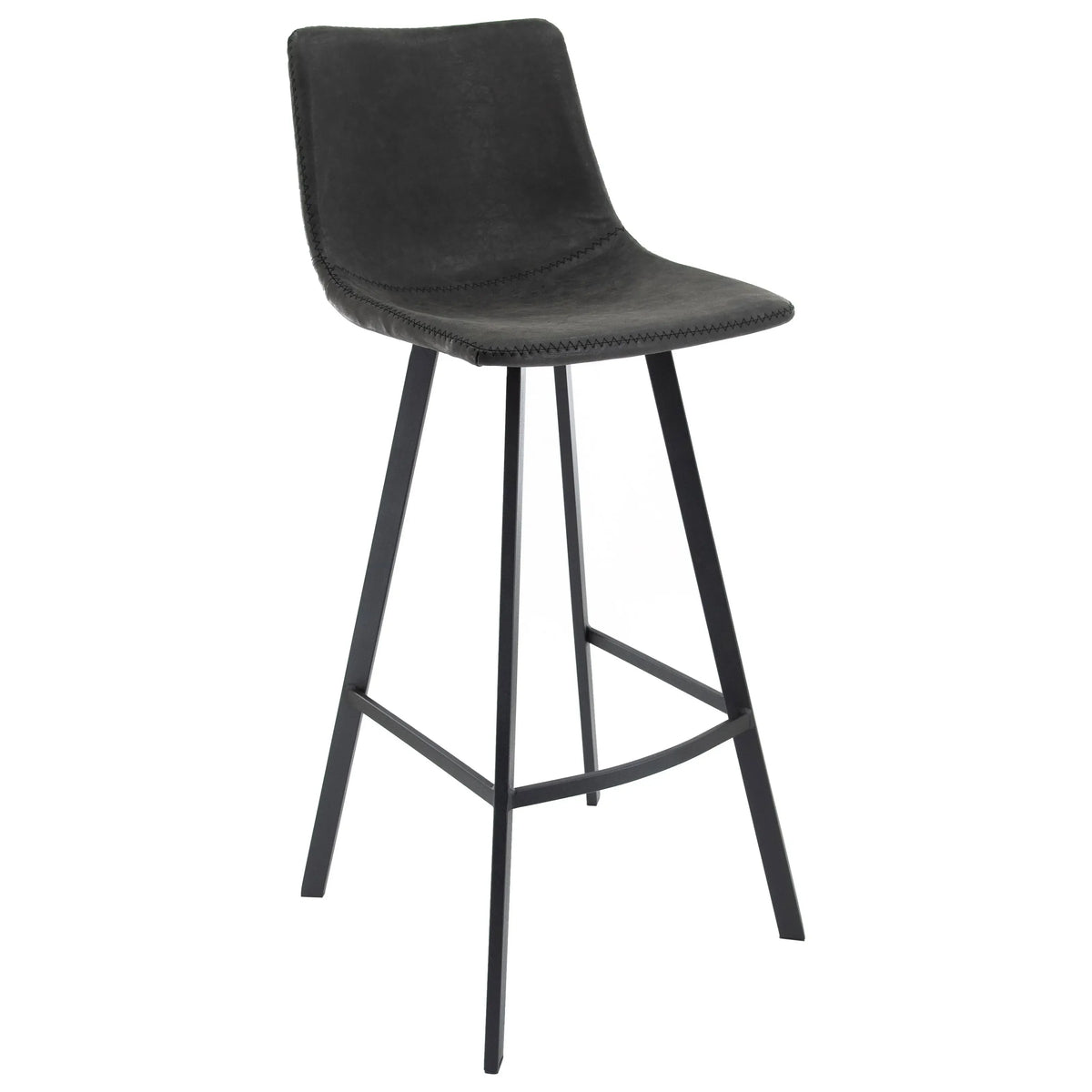 Elland 5-Piece Bar-Height Dining Set with Round MDF Bar Table and Leather Bar Stools - Elax Furniture