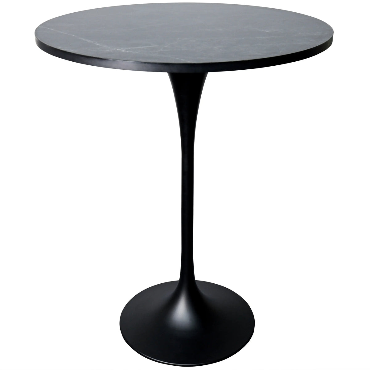 Elland 5-Piece Bar-Height Dining Set with Round MDF Bar Table and Leather Bar Stools - Elax Furniture