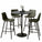 Elland 5-Piece Bar-Height Dining Set with Round MDF Bar Table and Leather Bar Stools - Elax Furniture
