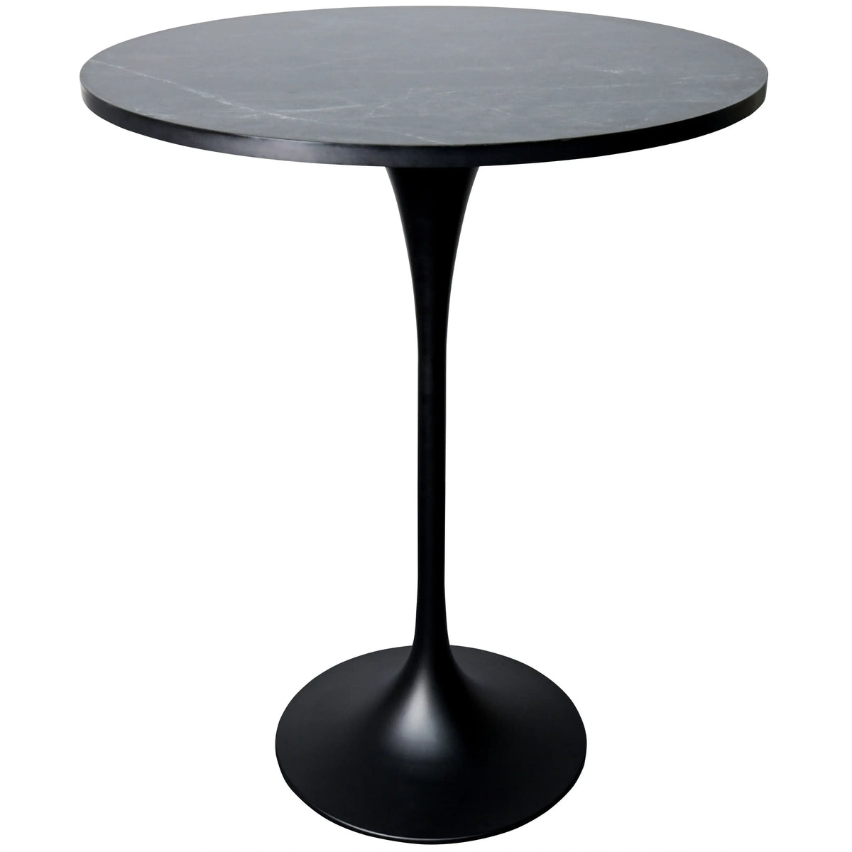 Elland 5-Piece Bar-Height Dining Set with Round MDF Bar Table and Leather Bar Stools - Elax Furniture