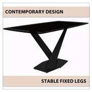 Voren Dining Table with Rectangular Tabletop with Gold/Black Stainless Steel Base - Elax Furniture